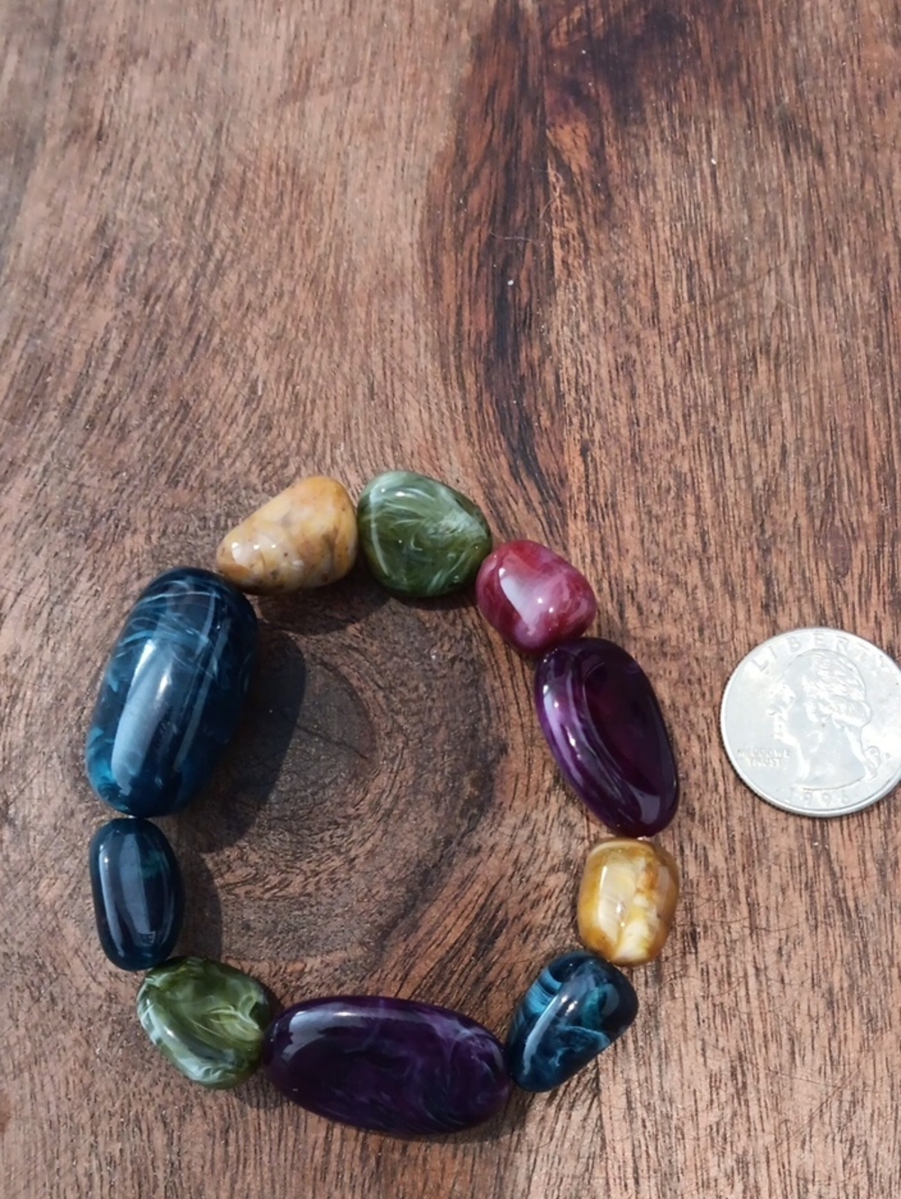 Multi-Color Bead Stretch Bracelet